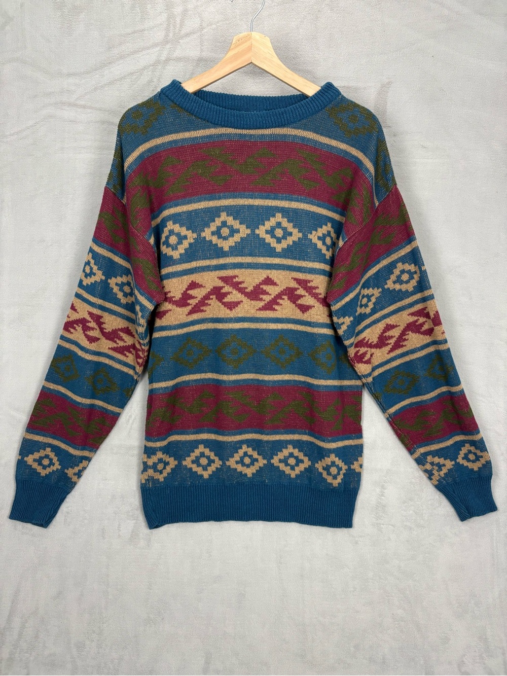 Vintage USA Southwestern Aztec Cotton Sweater Large